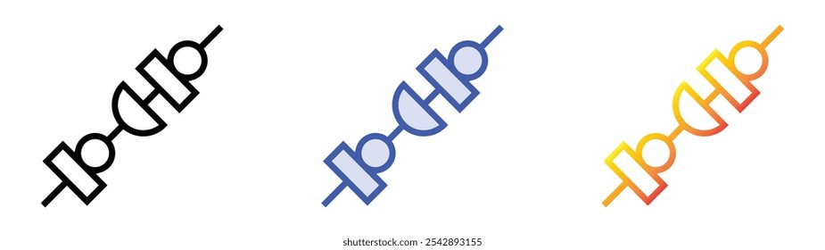 ícone vegetal. Design de estilo linear, preenchimento azul e gradiente isolado em plano de fundo branco