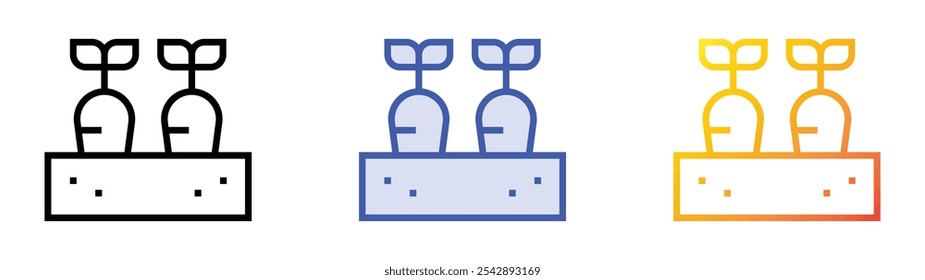 vegetable icon. Linear, Blue Fill and Gradient Style Design Isolated On White Background