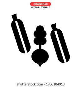 Icono vegetal o logotipo símbolo de signo aislado ilustración vectorial - iconos vectoriales de estilo negro de alta calidad

