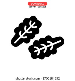 Icono vegetal o logotipo símbolo de signo aislado ilustración vectorial - iconos vectoriales de estilo negro de alta calidad
