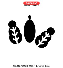 Icono vegetal o logotipo símbolo de signo aislado ilustración vectorial - iconos vectoriales de estilo negro de alta calidad
