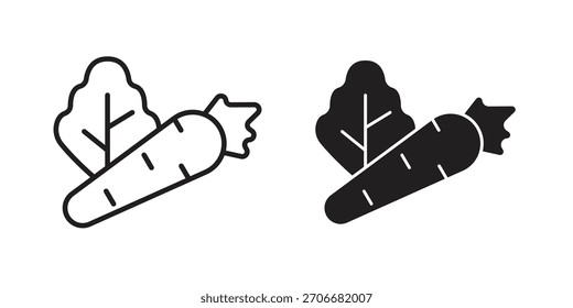 Symbol für das Konzept des Umrisses eines Gemüsesymbols mit bearbeitbarem Strich auf Weiß