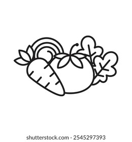 Sinal de conjunto de contorno de ícone vegetal