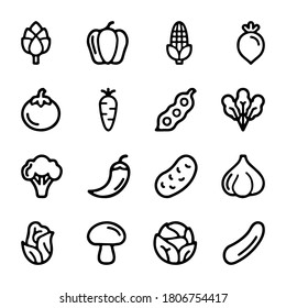 Ilustración vectorial del paquete de iconos vegetales. Icono plano de calidad superior en estilo moderno.