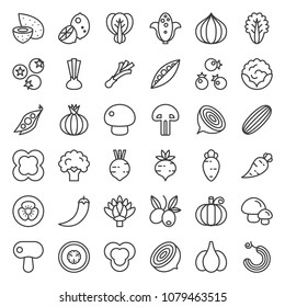 Vegetable icon set 2/2, line icon