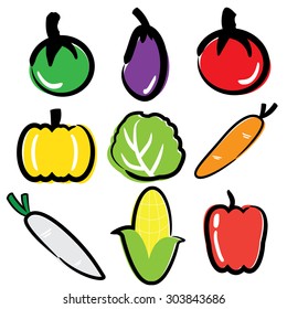 vegetable icon set