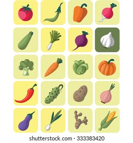 Vegetable icon set