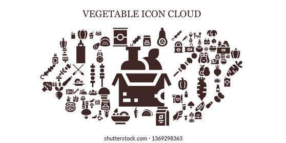vegetable icon set. 93 filled vegetable icons.  Simple modern icons about  - Food, Brochette, Pepper, Tomato, Butternut squash, Taco, Beans, Carrot, Salad, Broccoli, Smoothie