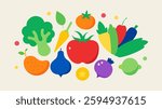 Vegetable icon. Vegetable icon set. Cartoon style