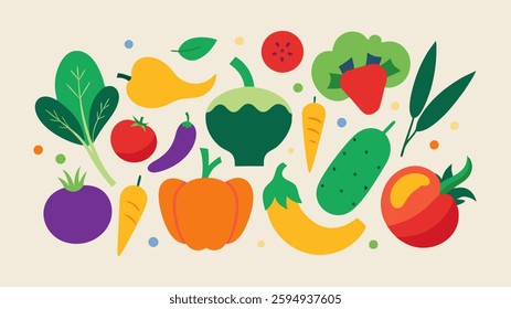 Vegetable icon. Vegetable icon set. Cartoon style