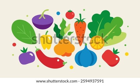Vegetable icon. Vegetable icon set. Cartoon style