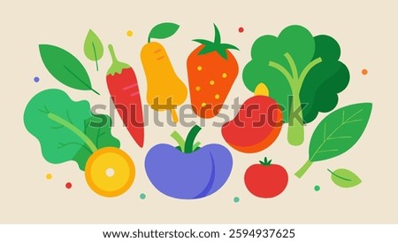 Vegetable icon. Vegetable icon set. Cartoon style
