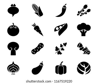 vegetable icon set glyph cool cute icon pack app design icon