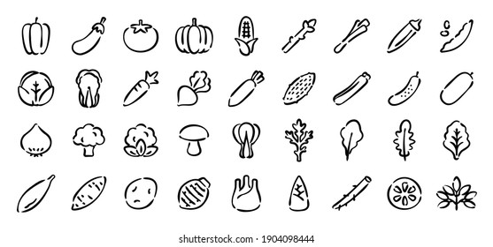 Vegetable Icon Set (Hand draw version)