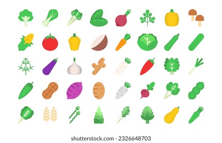 Vegetable Icon Set - Modern web icon set. Outline icons collection. Simple vector illustration.