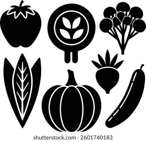 Vegetable Icon Set - Nutritious Food Elements 