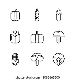vegetable icon set vector