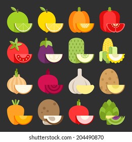 Vegetable icon set, vector