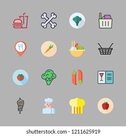 vegetable icon set. vector set about food, tomatoes, chilli and salad icons set.