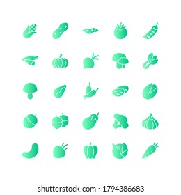 Vegetable icon set vector gradient for website, mobile app, presentation, social media. Suitable for user interface and user experience.