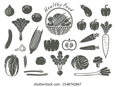 Vegetable icon set vector illustration