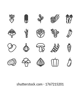Vegetable Icon Set.

You can use it for vegetarian shop, vegetable shop, green shop, education about healthy foods, and etc.
