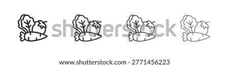 Vegetable icon. thin stroke EPS 10. Vector illustrations pack.