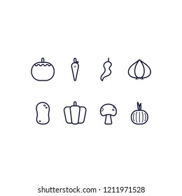 Vegetable icon vector illustration set with outline design style.