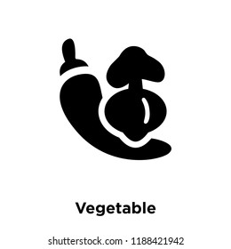 Vegetable icon vector isolated on white background, logo concept of Vegetable sign on transparent background, filled black symbol