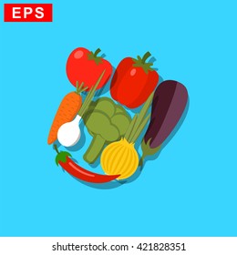 vegetable icon, vector vegan food icon, isolated vegetarian food icon