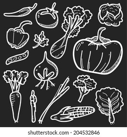 Vegetable Icon White Line Drawing