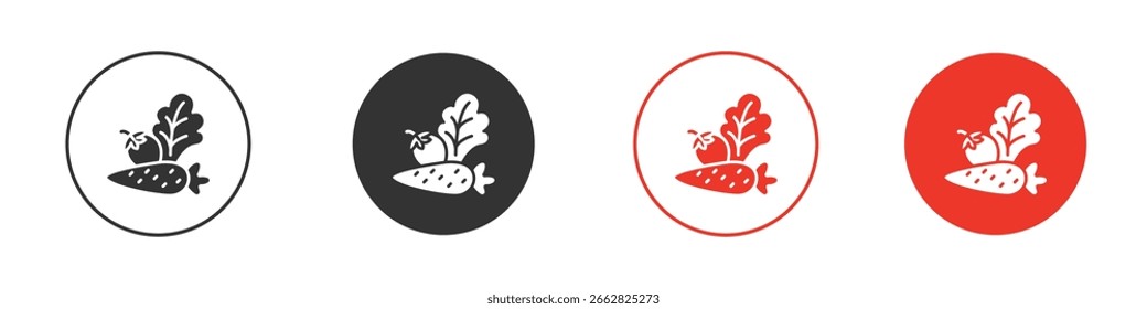 Vegetable icons. Flat design style. Graphic design vector symbols. 