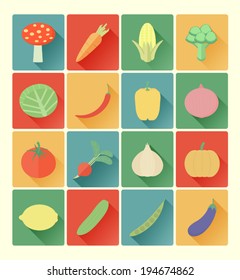vegetable icons set