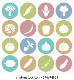 vegetable icons set