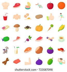 Vegetable icons set. Cartoon style of 36 vegetable vector icons for web isolated on white background