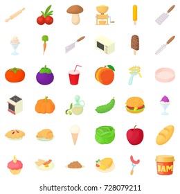 Vegetable icons set. Cartoon style of 36 vegetable vector icons for web isolated on white background