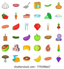 Vegetable icons set. Cartoon style of 36 vegetable vector icons for web isolated on white background