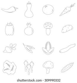Vegetable icons set illustration