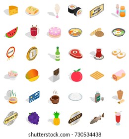 Vegetable icons set. Isometric style of 36 vegetable vector icons for web isolated on white background
