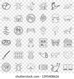 Vegetable icons set. Outline style of 36 vegetable vector icons for web for any design