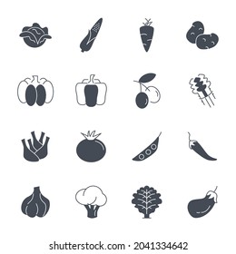 vegetable icons set. vegetable pack symbol vector elements for infographic web