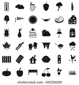 Vegetable icons set. Simple style of 36 vegetable vector icons for web isolated on white background