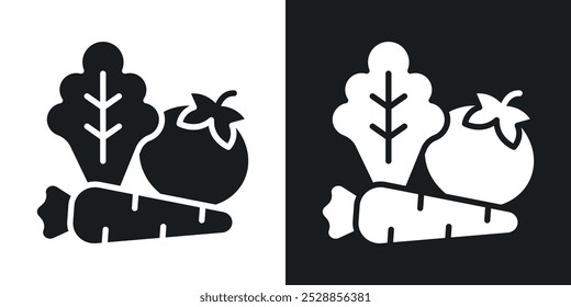 Vegetable icons. solid style vector