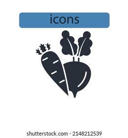 Vegetable icons  symbol vector elements for infographic web