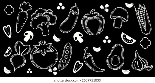 vegetable icons. Vector icons of fresh vegetable	
