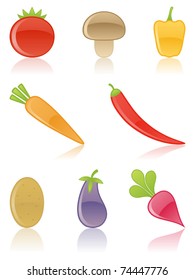 Vegetable icons. Vector illustration.