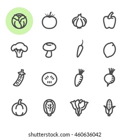 Vegetable Icons White Background Stock Vector (Royalty Free) 460636042 ...