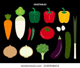 vegetable illustration collection in flat style