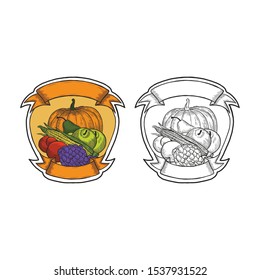 Vegetable Illustration Hand Drawing Logo