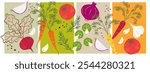 Vegetable Illustration set - hand-drawn, vector illustrations of colorful earthy vegetables.